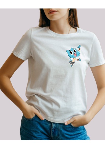 Gumball Tasarımlı Baskılı Tasarım T-Shirt modelleri