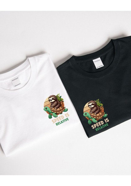 Speed Is Relative Tasarımlı Baskılı T-Shirt