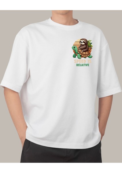 Speed Is Relative Tasarımlı Baskılı T-Shirt