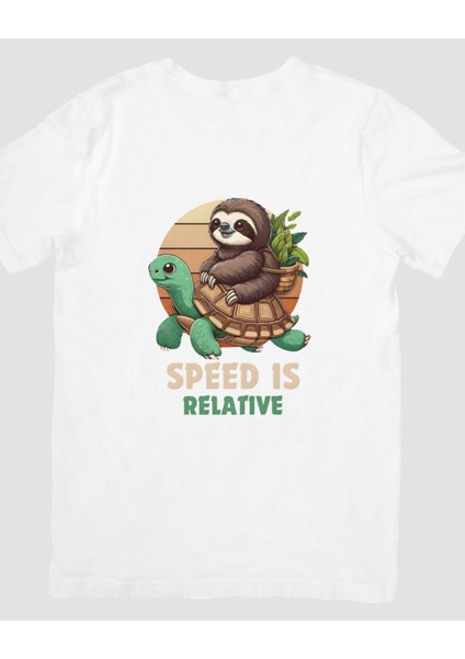 Speed Is Relative Tasarımlı Baskılı T-Shirt