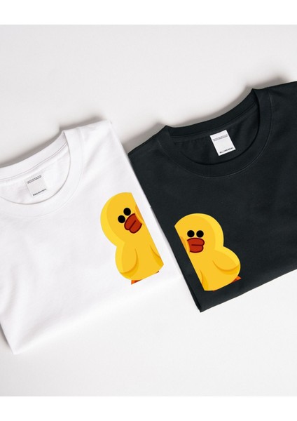 Ördek Tasarımlı Çiftler Için Baskılı T-Shirt Tasarımı