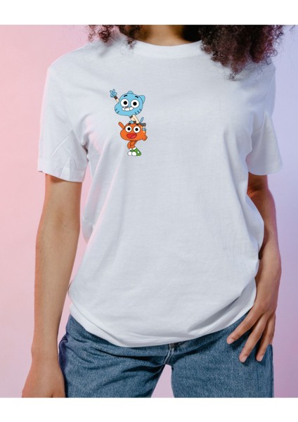Gumbal ve Darvin Tasarımlı Baskılı T-Shirt