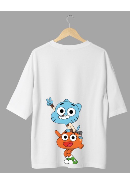 Gumbal ve Darvin Tasarımlı Baskılı T-Shirt