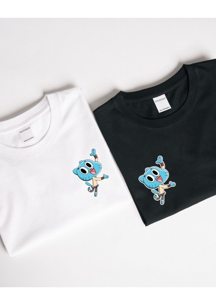 Gumball Tasarımlı Baskılı Tasarım T-Shirt