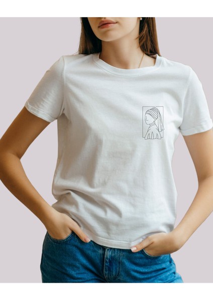 Monalisa Tasarımlı Baskılı T-Shirt modelleri