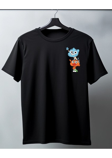 Gumbal ve Darvin Tasarımlı Baskılı T-Shirt