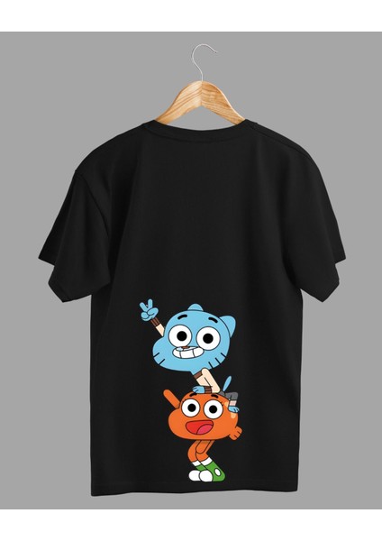 Gumbal ve Darvin Tasarımlı Baskılı T-Shirt