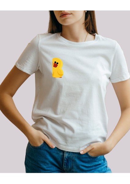 Ördek Tasarımlı Çiftler Için Baskılı T-Shirt Tasarımı modelleri