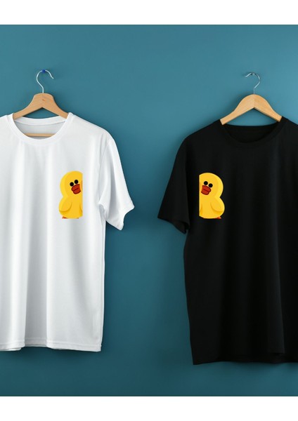 Ördek Tasarımlı Çiftler Için Baskılı T-Shirt Tasarımı fırsatları