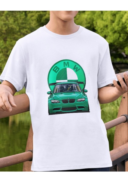 Yeşil Bmw Tasarımlı Otomobil Baskılı Tişört indirimleri