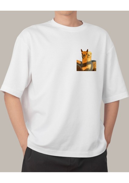 Lama Tasarımlı Çiftler Için Baskılı T-Shirt Tasarımı