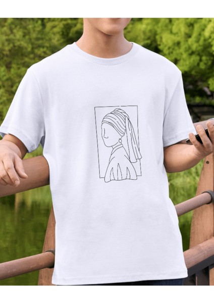Monalisa Tasarımlı Baskılı T-Shirt