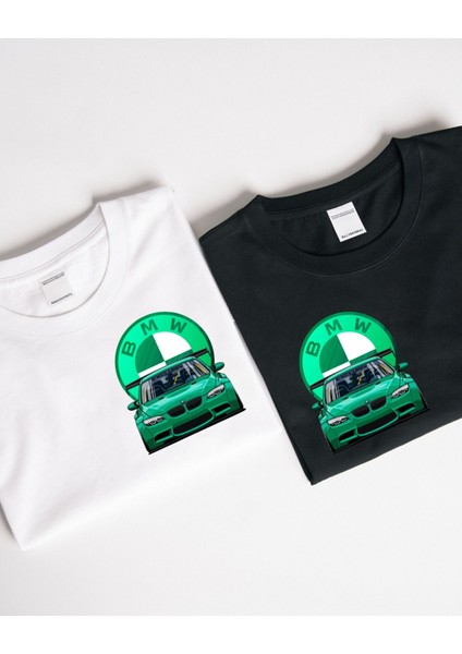 Yeşil Bmw Tasarımlı Otomobil Baskılı Tişört
