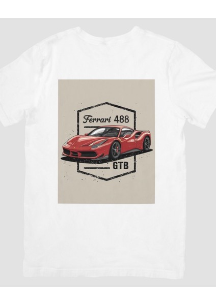 Ferrari Tasarımlı Otomobil Baskılı Tişört