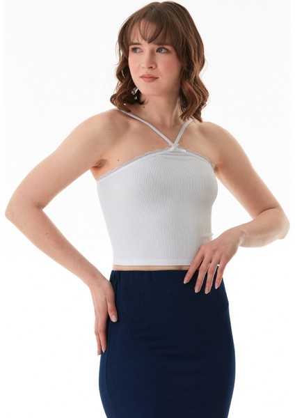 Fitilli Çapraz Askılı Crop Body