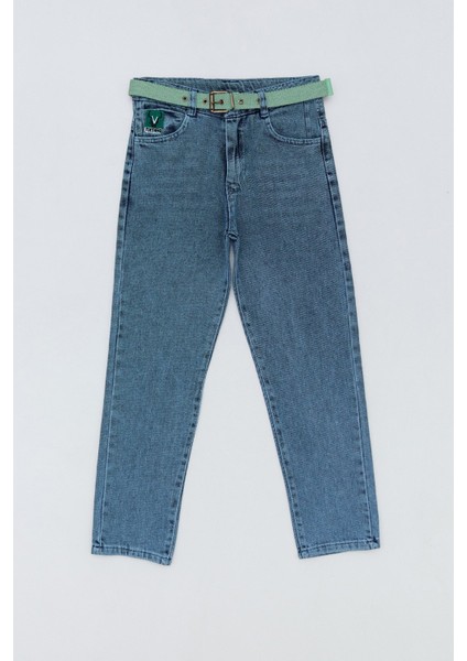 Nakışlı Kemerli Erkek Çocuk Regular Jean