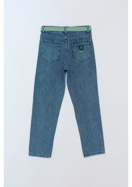 Nakışlı Kemerli Erkek Çocuk Regular Jean