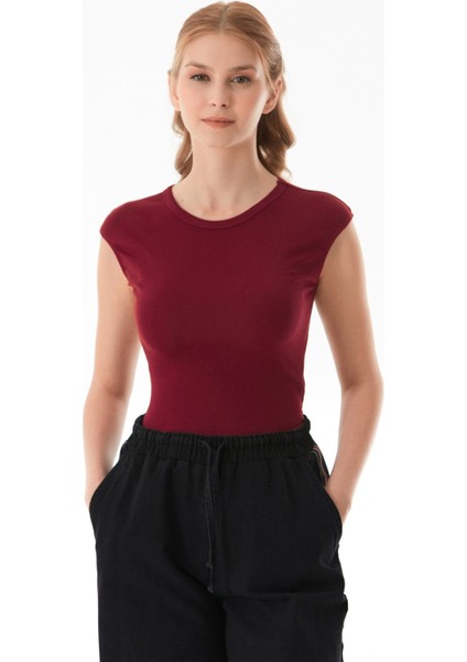 Basic Bisiklet Yaka Çıtçıtlı Likralı Modal Body