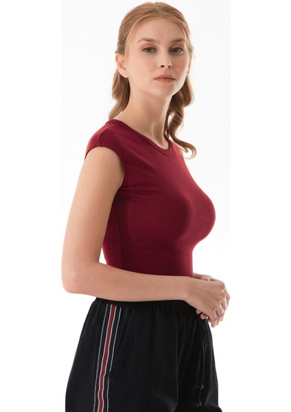 Basic Bisiklet Yaka Çıtçıtlı Likralı Modal Body