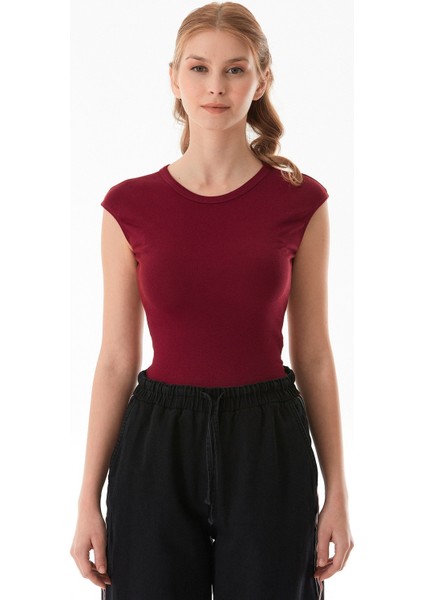 Basic Bisiklet Yaka Çıtçıtlı Likralı Modal Body