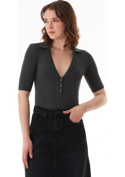 Basic Polo Yaka Çıtçıtlı Likralı Modal Body fiyatları