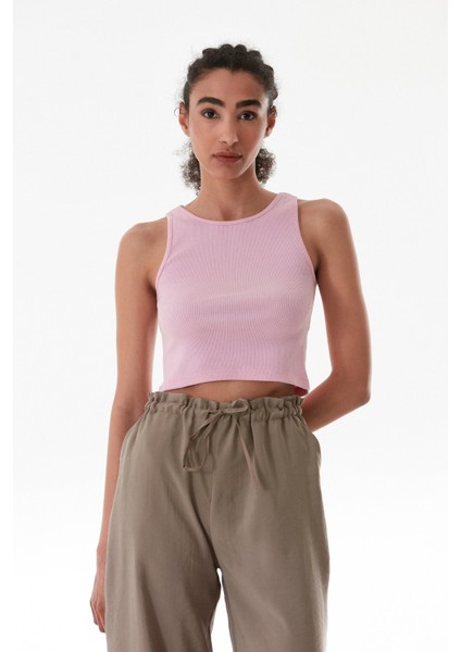 Basic Fitilli Halter Yaka Modal Body