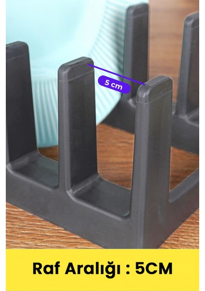 Çok Amaçlı Tabak Tava Tencere Kapağı Düzenleyici – Plastik Çekmece & Dolap Içi Organizer (Gri) modelleri