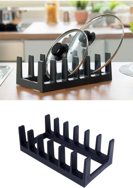 Çok Amaçlı Tabak Tava Tencere Kapağı Düzenleyici – Plastik Çekmece & Dolap Içi Organizer (Gri) fırsatları