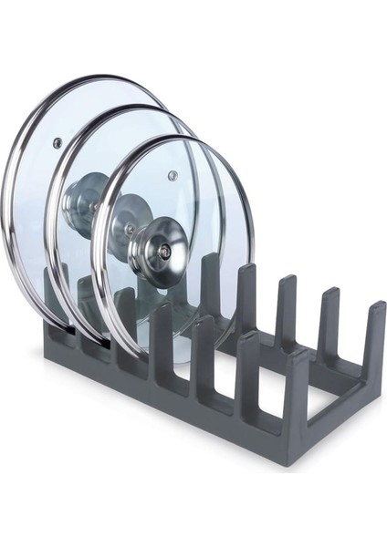 Çok Amaçlı Tabak Tava Tencere Kapağı Düzenleyici – Plastik Çekmece & Dolap Içi Organizer (Gri) indirimleri