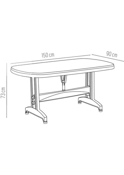 IRK-HM100 Oval Köşe Plastik Dikdörtgen Masa 90 x 150 cm fiyatları