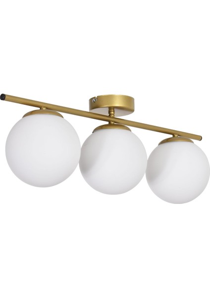 Nika Modern Salon - Mutfak - Yatak Odası Eskitme Beyaz Cam Modern 3 Lü Avize