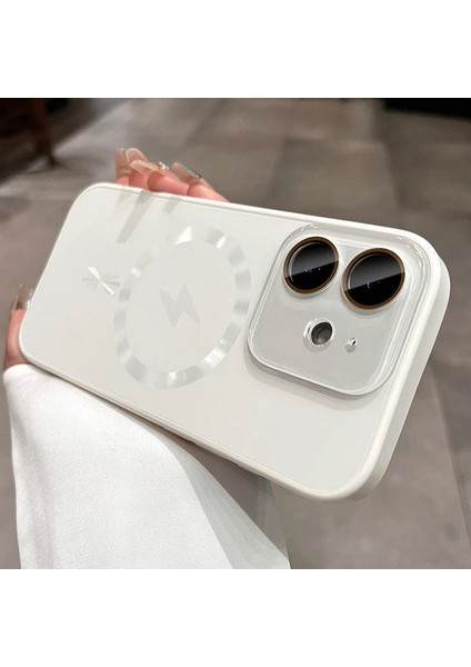 Apple iPhone 11 Uyumlu Kılıf Zebana Matte Glass Kılıf (Kablosuz Şarj Destekli) Beyaz fiyatları
