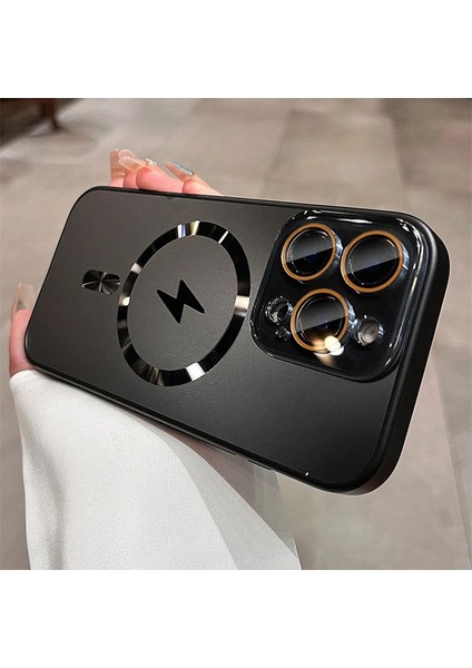 Apple iPhone 16 Pro Max Uyumlu Kılıf Zebana Matte Glass Kılıf (Kablosuz Şarj Destekli) Siyah fiyatları