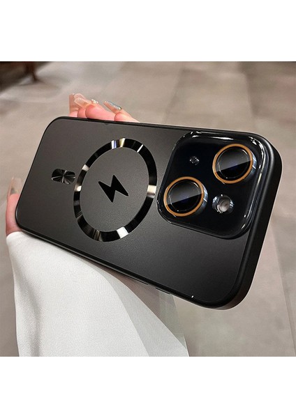 Apple iPhone 14 Uyumlu Kılıf Zebana Matte Glass Kılıf (Kablosuz Şarj Destekli) Siyah fiyatları