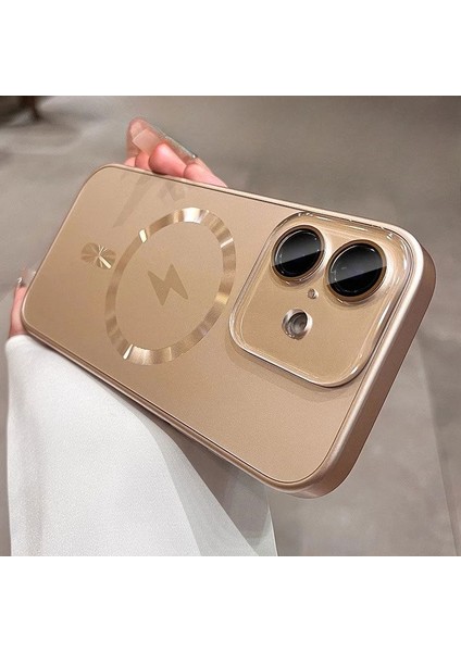 Apple iPhone 16 Plus Uyumlu Kılıf Zebana Matte Glass Kılıf (Kablosuz Şarj Destekli) Desert Titanyum fiyatları