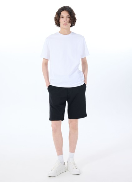 Bisiklet Yaka Baskılı Beyaz Erkek T-Shirt M5SM-TST1300
