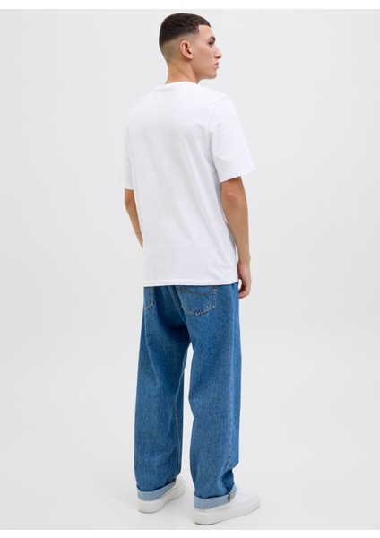Bisiklet Yaka Beyaz Erkek T-Shirt 12269324_JJHAWAII Shape Tee Ss Crew