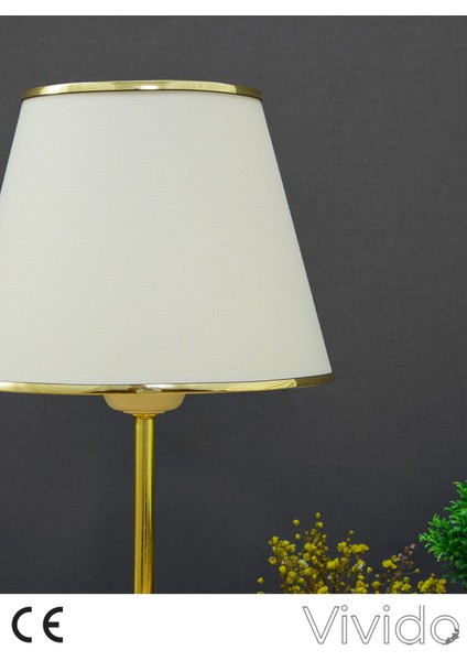 Krem Gold Julien Üçlü Abajur ve Avize Seti
