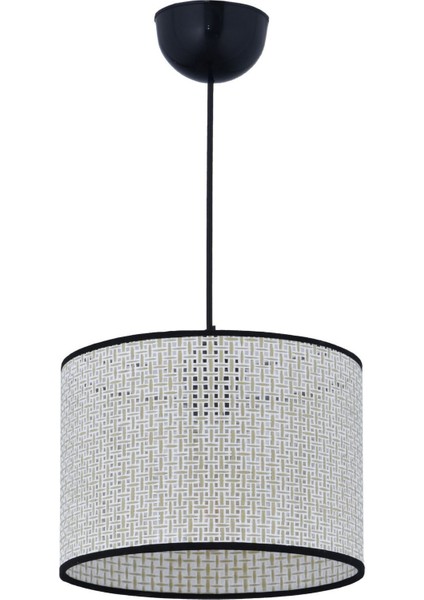 Modern Beyaz Rattan Salon Mutfak Oturma Odası Avize Doğal Hazeran Tekli Avize Hasır 25 cm