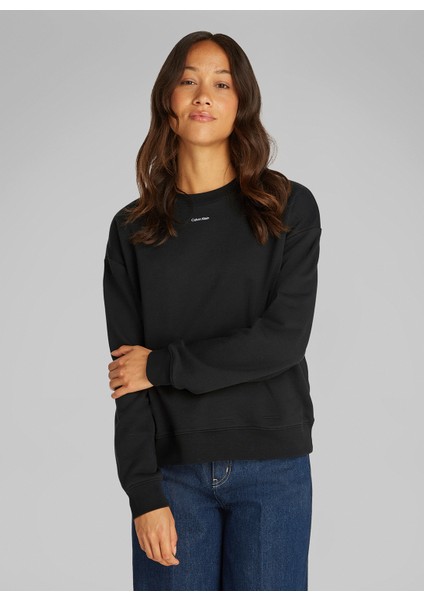 Siyah Kadın Bisiklet Yaka Standart Kalıp Sweatshirt K20K208329BEH