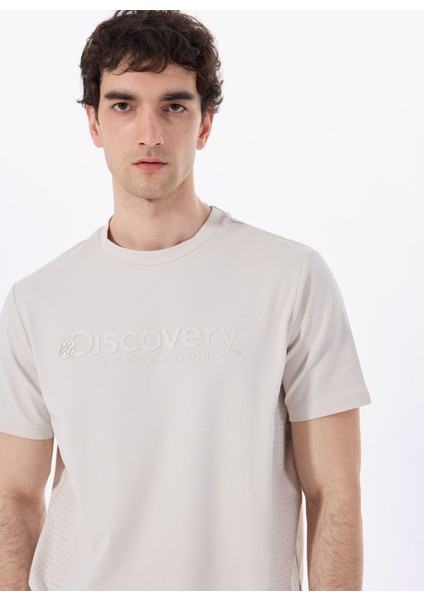 D5SM-TST3714 Taş Bisiklet Yaka Relaxed Baskılı Erkek T-Shirt