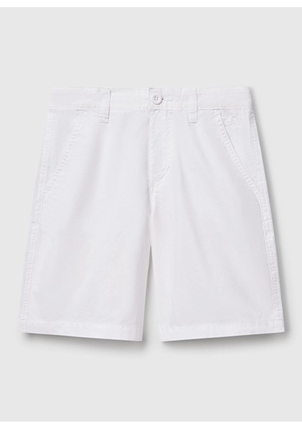 Normal Bel Regular Fit Beyaz Erkek Çocuk Şort 4AC7C903O
