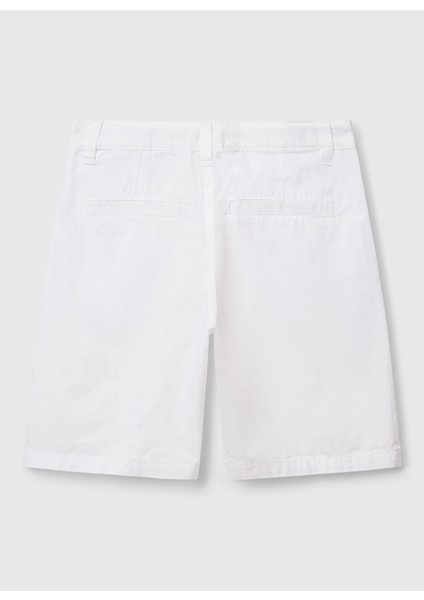 Normal Bel Regular Fit Beyaz Erkek Çocuk Şort 4AC7C903O