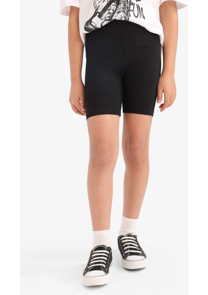 Kız Çocuk 2'li Takım Baskılı Kısa Kollu Tişört Biker Tayt E5698A825HS fırsatları