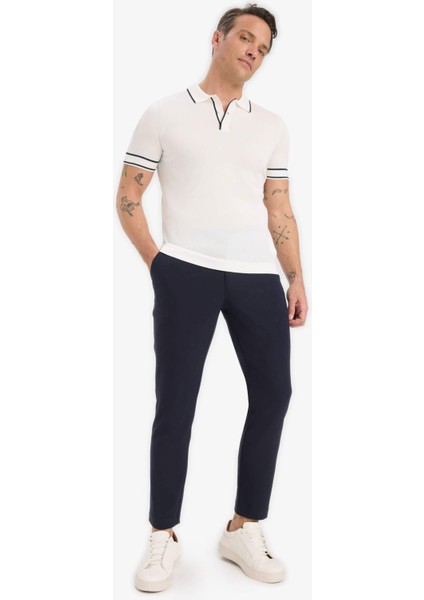 Standart Fit Polo Yaka Kısa Kollu Beyaz Triko Tişört E3251AX25SM fiyatları