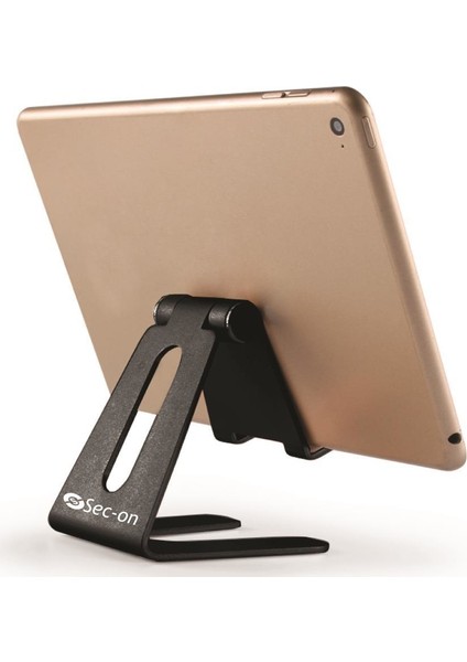 SC-500 Katlanabilir Alüminyum Masaüstü Telefon ve Tablet Standı – Siyah