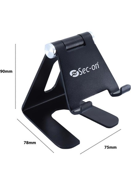 SC-500 Katlanabilir Alüminyum Masaüstü Telefon ve Tablet Standı – Siyah fırsatları