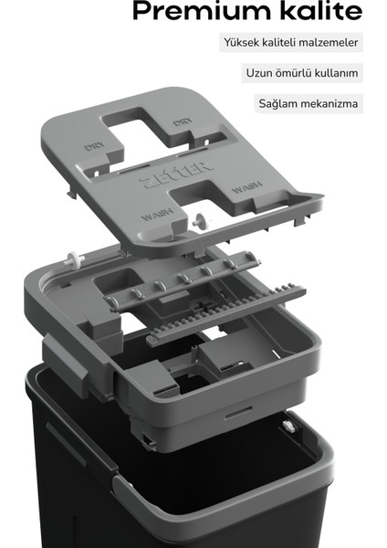 Tablet Mop Temizlik Seti Yeni Nesil Paspas M Boy - Siyah
