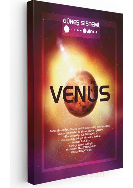Venüs - Güneş Sistemi Bilgi Tablosu Kanvas Tablo