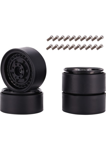 Adet Metal 1.9 Inç Beadlock Jant Göbeği 1/10 Rc Paletli Araba Eksenel SCX10 90046 Traxxas Trx4 Tf2 RC4WD D90, Siyah (Yurt Dışından)